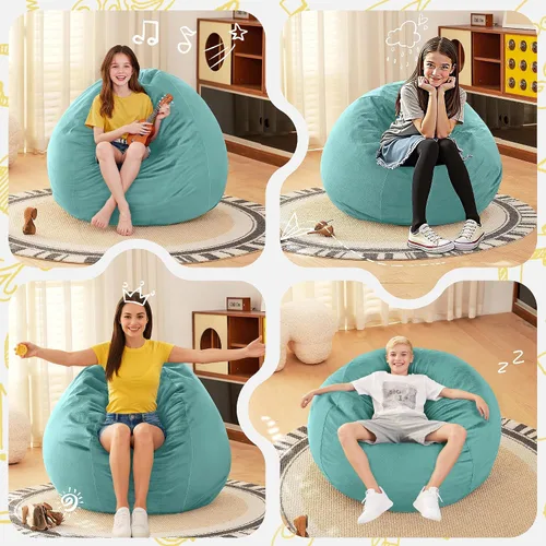 Vista 6 de HABUTWAY Puf de 2 pies, puf pequeños de 2 pies con relleno, puf de lágrima de lujo, terciopelo ultra suave con funda extraíble