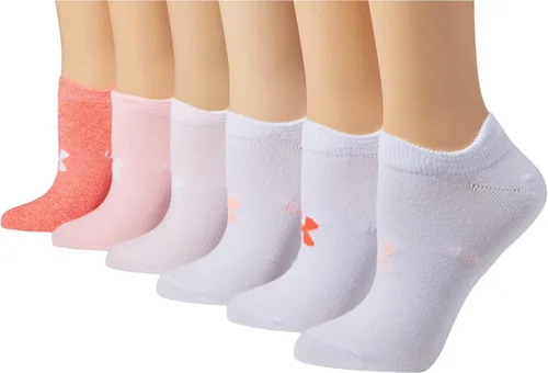 Vista 19 de Under Armour womens Essential 2.0 Lightweight No Show Socks, 6-pairs (002) Negro / Blanco