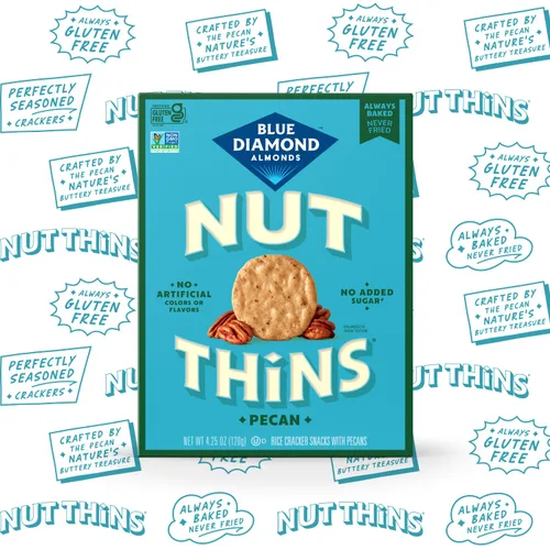 Vista 7 de Blue Diamond Almendras, Galletas Pecan delgadas sin gluten, crujientes, perfectas para bocadillos, 4.25 oz