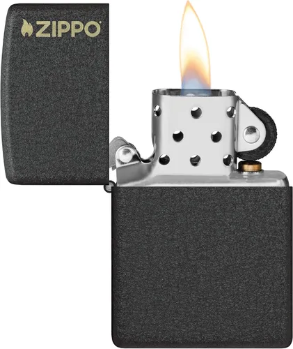 Vista 3 de Zippo Encendedor de Bolsillo Clásico con Logo Agrietado Negro