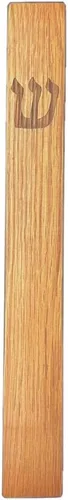 Vista 15 de Funda de madera para mezuzá con pergamino para puerta, diseño moderno/tradicional, fácil de despegar y pegar, funda de mezuzá para el hogar Roble +