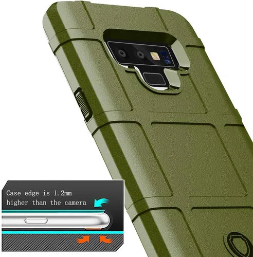 Vista 2 de Para Note 9 Caso, (Rugged Shield Series) TPU Grueso Sólido Armadura Rough Armor Funda Protectora Táctica Para Galaxy Note 9 (6.4 pulgadas) - Verde