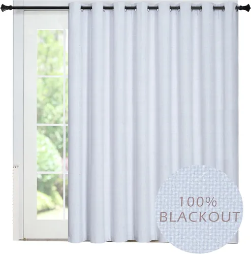 Vista 12 de Cortinas opacas con aspecto de lino de 84 pulgadas de largo, 100% absolutamente opacas, con aislamiento térmico, ahorro de energía, con textura, 2