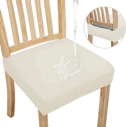 Vista 8 de Easy-Going Fundas de asiento 100% impermeables para sillas de comedor, juego de 2, fundas elásticas para asientos de silla, protector deslizable