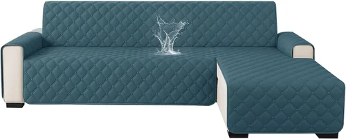 Vista 27 de XINEAGE Fundas 100% impermeables para sofá modular en forma de L, reversible, lavable, con botones de chaise plum flower, protector de muebles