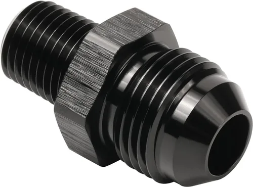 Vista 64 de 3AN macho Flare a 1/4 NPT tubo macho 90 grados codo adaptador unión aluminio negro