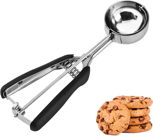 Vista 18 de JUNADAEL J Cuchara de galletas de 4 cucharadas, cucharadas de galletas de 2 onzas para hornear, cuchara para magdalenas para hornear, agarre cómodo