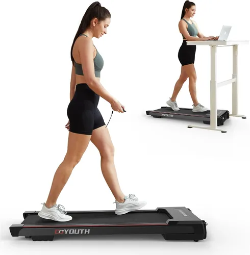 Vista 12 de GOYOUTH 2.25HP Walking Pad, Quiet Under Desk Treadmill for Office, 300 LBS Blanco