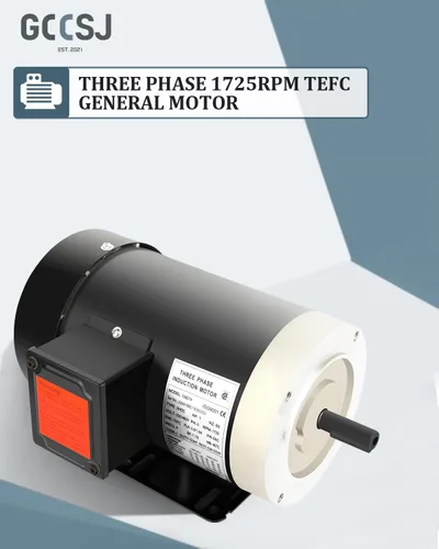 Vista 2 de Motor eléctrico, Motor compresor de aire 1HP, Motor de uso general de 1725 RPM, Motor trifásico 56C Marco 5/8 "Diámetro del eje de acero laminado