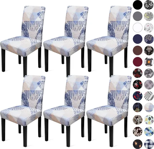 Vista 73 de Sufdari Juego de 2 fundas para sillas de comedor, fundas para sillas de cocina, fundas para sillas Parsons, protectores de sillas de elastano