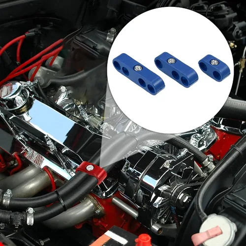 Vista 3 de X AUTOHAUX 2 Unidades 0.276 in-0.315 in Motor de coche Bujía Separador de Alambre Telares Divisor Organizador Abrazadera Plástico Azul