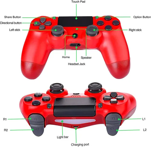Vista 8 de 2 Pack Wireless Controller for PS-4 Compatible with P4 ProSlim Console with Charging Cable Wireless Joystick P-4 Remote Controller with Motion