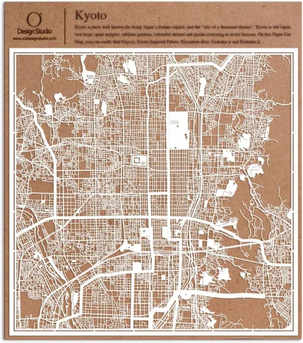 Vista 122 de O3 Design Studio Aberdeen - Mapa de papel cortado en papel blanco de 12 x 12 pulgadas