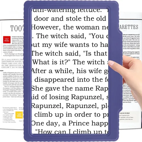 Vista 9 de 5X Lupa de página grande para lectura, lupa de visualización de página completa de mano, lupa ligera para lectura para personas mayores y personas