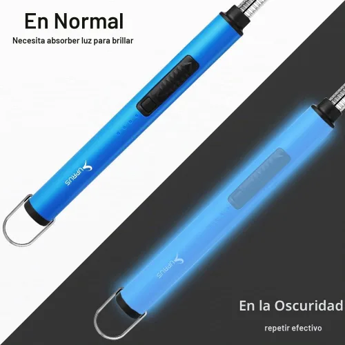 Vista 3 de SUPRUS Encendedor fluorescente que brilla en la oscuridad, cuello flexible de 360°, recargable por USB, resistente al viento, triple seguridad