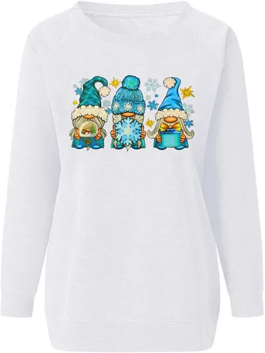 Vista 3 de Ugly Christmas Sweatshirt for Women Funny Xmas Printed Blouse Long Sleeve Crewneck Shirt Casual Holiday Tops