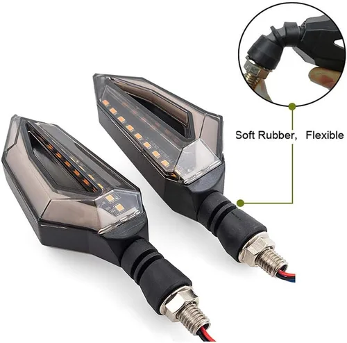 Vista 2 de Luces LED intermitentes universales para motocicleta de 10mm. Luces delanteras y traseras para intermitentes de 12 LED