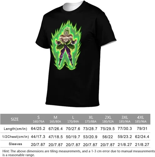 Vista 2 de Saiyajin Broly - Camisetas casuales para hombre, manga corta, unisex, cuello redondo, camisetas para jóvenes y adultos