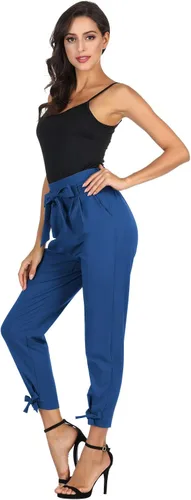 Vista 2 de GRACE KARIN - Pantalón deportivo tipo lápiz para mujer, diseño informal de tiro alto para el trabajo, con lazo y bolsillos
