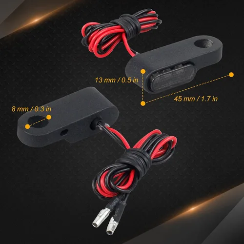 Vista 5 de NTHREEAUTO Luces intermitentes LED mini para manillar, luz marcadora delantera para motocicleta, compatible con Honda Shadow Harley Dyna Sportster