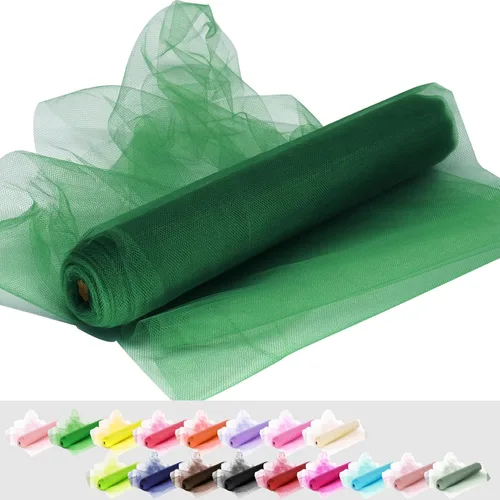 Vista 69 de Rollos de tela de tul, 54 pulgadas por 10 yardas (30 pies), cinta de tul para decoración de fiestas de boda, rollo de tela transparente en bobina