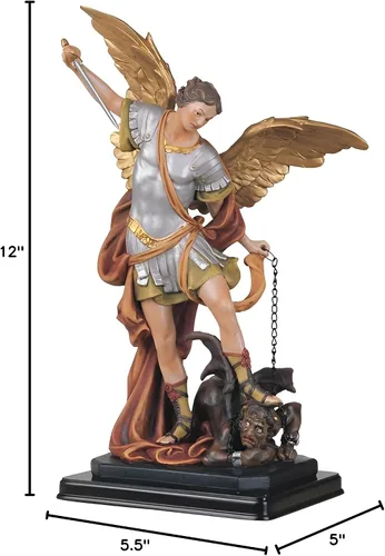 Vista 3 de ICE Armor 12" H Arcángel Miguel estatua de San Miguel el ángel más fuerte figura sagrada decoración religiosa
