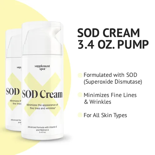 Vista 6 de Superoxide Dismutasa (SOD) Crema antienvejecimiento – Hidratante facial para líneas finas y arrugas, piel suave y firme, brillo juvenil, cuidado