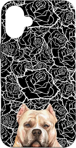 Vista 23 de American Bulldog Bully Dog Rose Flower Black White Pattern Case for iPhone 17