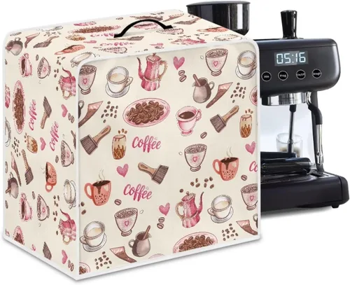 Vista 12 de Funda para cafetera, poliéster, azul, se adapta a la mayoría de máquinas de café estándar, protector resistente al polvo, huellas dactilares
