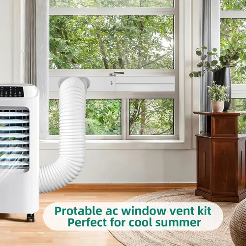 Vista 8 de Kit de ventana de aire acondicionado portátil, kit de ventilación de CA universal ajustable con manguera de escape de 5.9 pulgadas para ventanas