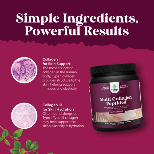 Vista 5 de Natures Craft Proteína en polvo multicolágeno para mujeres y hombres, péptidos de colágeno hidrolizados Keto, 45 porciones, vitaminas