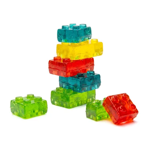 Vista 4 de NY Spice Shop Building Blocks Gomitas 3D - Gomitas Rellenas de Jalea de 1 Libra - Paquete Variado de Dulces - Aperitivos Masticables de Fruta Jugosa