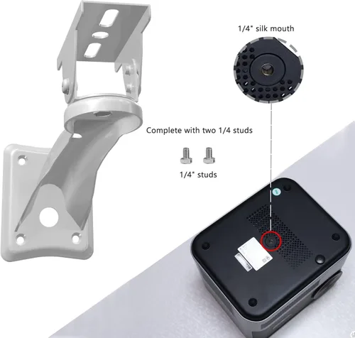 Vista 6 de Drsn Soporte de pared para mini proyector, rotación universal de 360°, brazo ajustable de 7.8 pulgadas, para cámara de seguridad CCTV, cámara web