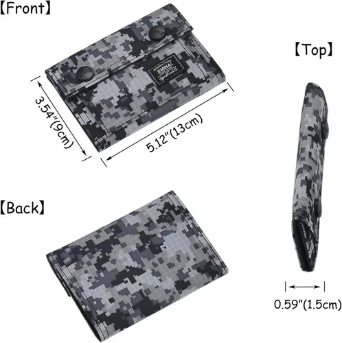 Vista 2 de JEMINAL Carteras de los hombres impreso camuflaje bilingüe adolescentes niños para niños