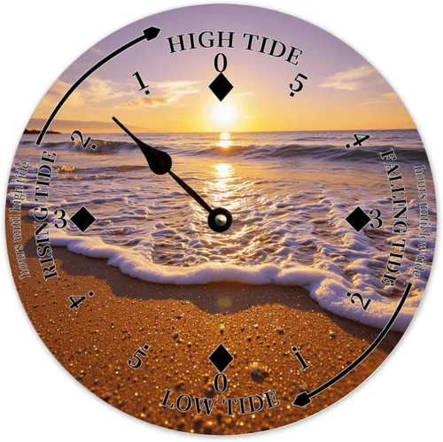 Vista 49 de Tide Clock for Wall Myrtle Beach Time Coastal Clocks Beach Navy-3