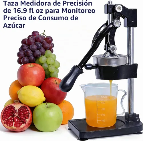 Vista 5 de Exprimidor manual de cítricos de hierro fundido para encimera, accesorios reemplazables de doble material, exprimidor de mano resistente para jugo