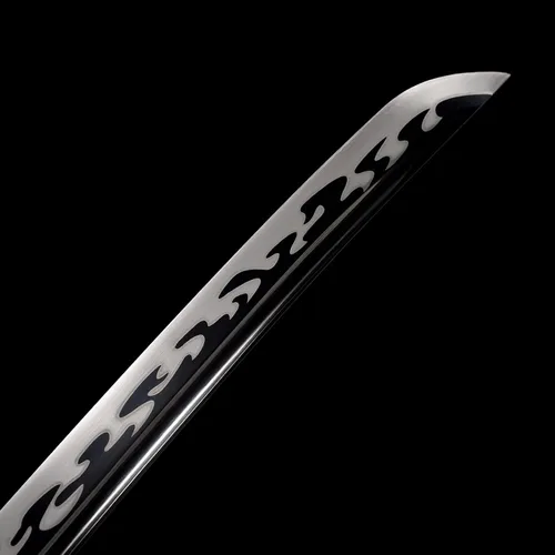 Vista 3 de Espada Katana hecha a mano, 100% acero de alto carbono, hecha a mano, afilada, 41 pulgadas, espiga completa, funcional, práctica afilada