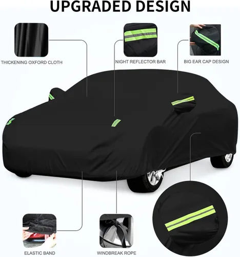 Vista 7 de Ajuste personalizado para funda de auto Audi, para todo tipo de clima, impermeable, protección UV, resistente al viento, para todo tipo de clima