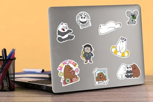Vista 5 de We Bare Bears - Adhesivos de vinilo L de lujo, 50 unidades, tableta, interior y exterior