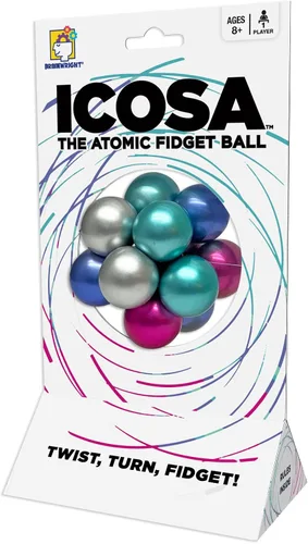 Vista 2 de Brainwright - Icosa Ice - The Atomic Fidget Ball. Twist, Turn, Fidget! (Pack of 4)