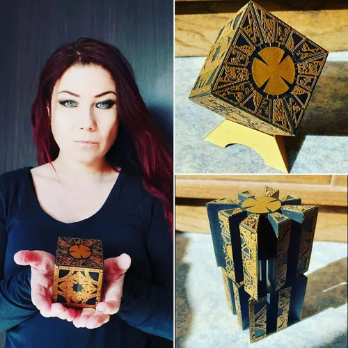 Vista 5 de Hellraiser - Caja de rompecabezas, configuración de lamentos, cenobites de Halloween con cabeza de alfiler para cosplay (estilo A)