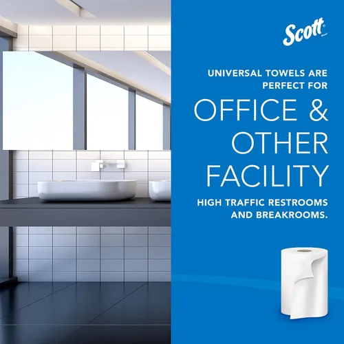 Vista 9 de Scott® Essential - Toallas de rollo duro universales (02068), con Absorbency Pockets™, núcleo de 1.5 pulgadas, blanco