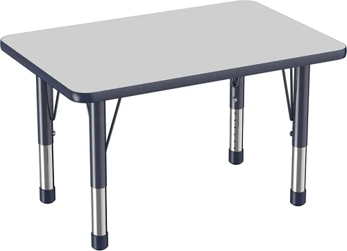 Vista 114 de FDP - Mesa rectangular para actividades escolares y aulas (24 x 36 pulgadas), patas gruesas para niños pequeños, altura ajustable de 15 a 24