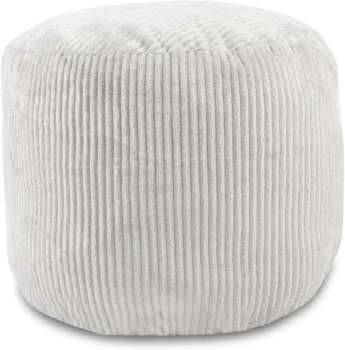 Vista 8 de Sexysamba Solo Funda de Puf Redondo de Pana, 20" x 16" Puf Otomano Decorativo Sin Relleno para Reposapiés, Fundas de Puf de Piso Lavables para Silla