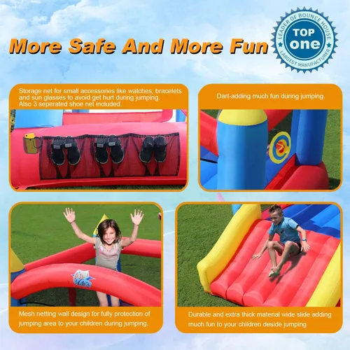 Vista 3 de ACTION AIR Casa de Salto Inflable, Saltador Inflable Sin Soplador de Aire, Se Necesita Soplador de 450W/0.6HP para Operar, Duradero Cosido