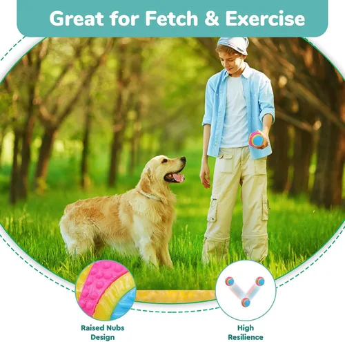 Vista 3 de Bola de juguete para perros Ethical Pets Sensory Ball, 2.5", Colores Variados