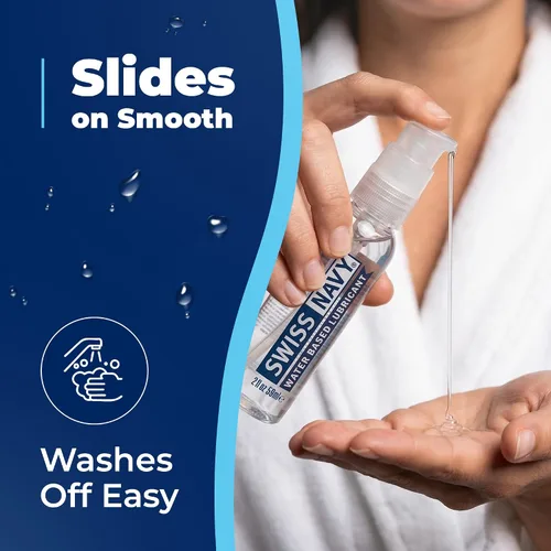 Vista 4 de Swiss Navy Lubricante Premium a Base de Agua - 2 oz - Gel Lubricante para Hombres, Mujeres y Parejas - Seguro para Juguetes - Fórmula que No Mancha