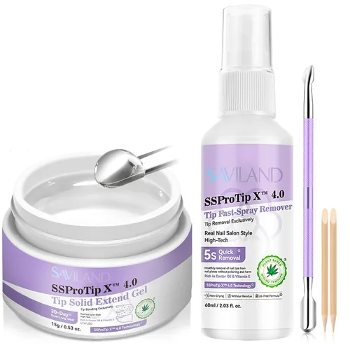 Vista 11 de Kit de pegamento de uñas sólido en gel Saviland y removedor de pegamento de uñas: luz UV para uñas, herramientas completas para uñas postizas