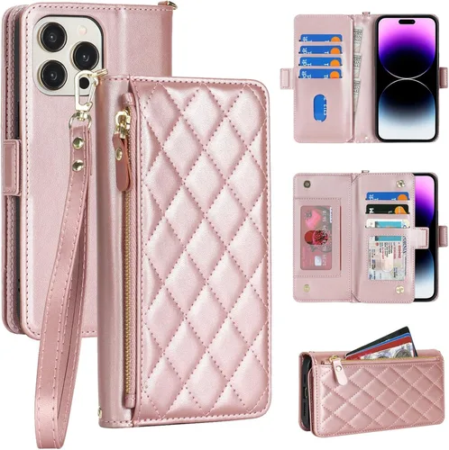 Vista 24 de Funda para iPhone 13 Pro Max/12 Pro Max con correa, leopardo beige Beige (Beige Leopard)