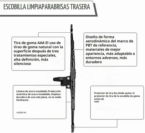 Vista 5 de (Paquete de 2) Escobilla trasera de repuesto para Toyota 4Runner 3ª generación 1996-2002, Accesorios para ventana trasera, Conjunto